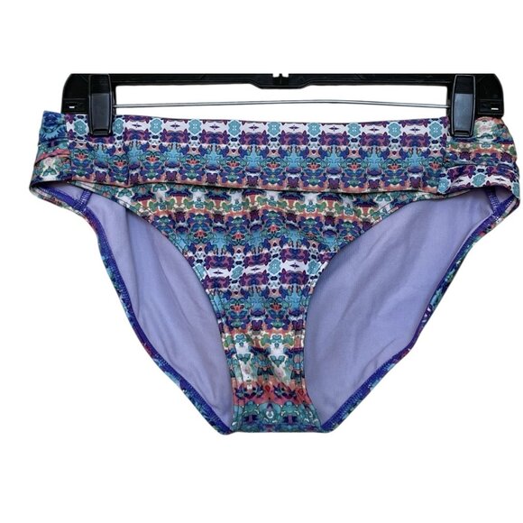 Prana Women's Purple Geometric Stretch Inez Tankini Swim Top Bikini Set Medium - Picture 6 of 10